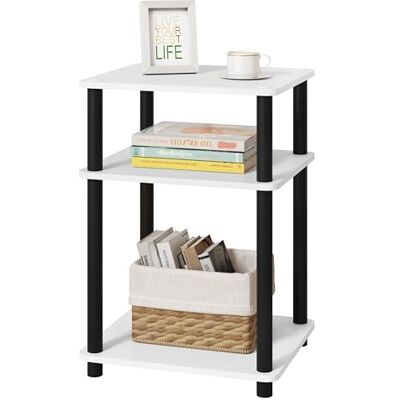 EUGAD Table de Chevet, Table d'Appoint à 3 Étagères, 40x35x57,5 cm, Montage Facile, pour Chambre à Coucher, Salon, Noir + Blanc, 0012CTG - Publicité EUGAD Table de Chevet, Table d'Appoint à 3 Étagères, 40x35x57,5 cm, Montage Facile, pour Chambre à Coucher, Salon, Noir + Blanc, 0012CTG - Publicité