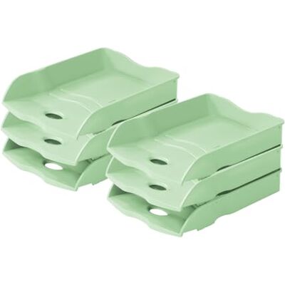 HAN Re-LOOP 10298-805 Lot de 6 corbeilles à courrier 100 % recyclé Vert pastel - Publicité HAN Re-LOOP 10298-805 Lot de 6 corbeilles à courrier 100 % recyclé Vert pastel - Publicité