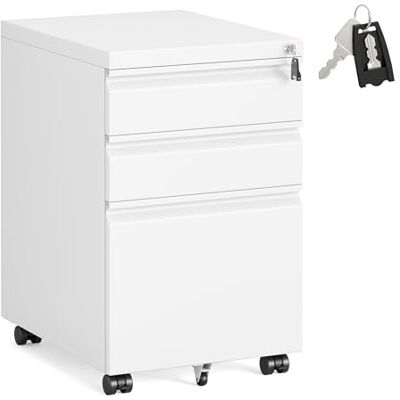 SONGMICS Caisson de Bureau 3 Tiroirs, Casier sur roulettes pour Bureau à Domicile, Structure en Acier, 3 Tiroirs Verrouillables, Support pour Imprimante, 39 x 50 x 62 cm, Blanc Mat OFC033W101 - Publicité SONGMICS Caisson de Bureau 3 Tiroirs, Casier sur roulettes pour Bureau à Domicile, Structure en Acier, 3 Tiroirs Verrouillables, Support pour Imprimante, 39 x 50 x 62 cm, Blanc Mat OFC033W101 - Publicité