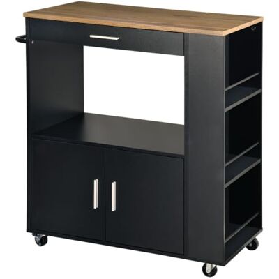 KESPER Chariot de Cuisine, matériau : Panneau de Fibres certifié FSC, Dimensions : l : 75 x H : 88 x P : 40 cm, Couleur : naur/Noir 25892 13 - Publicité KESPER Chariot de Cuisine, matériau : Panneau de Fibres certifié FSC, Dimensions : l : 75 x H : 88 x P : 40 cm, Couleur : naur/Noir 25892 13 - Publicité