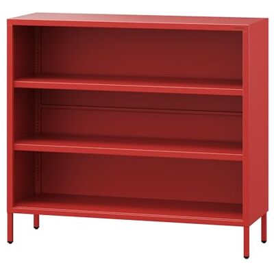 Jan Nowak Bibliotheque Basse en Métal LUCA 2 Étagères Réglables Meuble Rangement Enfant, Chambre, Salon, Style Industrie, Petite Bliothèque 100 x 90 x 35 cm Rouge - Publicité Jan Nowak Bibliotheque Basse en Métal LUCA 2 Étagères Réglables Meuble Rangement Enfant, Chambre, Salon, Style Industrie, Petite Bliothèque 100 x 90 x 35 cm Rouge - Publicité