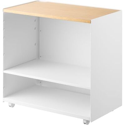 YAMAZAKI Tower 1424 Chariot de Rangement Semi-fermé avec étagère en Bois Blanc Acier/Bois/Nylon Minimaliste 35,3 x 60,3 x 59 cm - Publicité YAMAZAKI Tower 1424 Chariot de Rangement Semi-fermé avec étagère en Bois Blanc Acier/Bois/Nylon Minimaliste 35,3 x 60,3 x 59 cm - Publicité