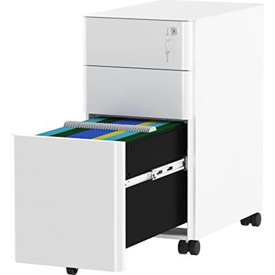 YITAHOME Classeur en métal entièrement assemblé avec 3 tiroirs verrouillables, Armoire de classement à roulettes Anti-basculement avec Roue Mobile à 360°, Armoire de Rangement sous Le Bureau pour la - Publicité YITAHOME Classeur en métal entièrement assemblé avec 3 tiroirs verrouillables, Armoire de classement à roulettes Anti-basculement avec Roue Mobile à 360°, Armoire de Rangement sous Le Bureau pour la - Publicité