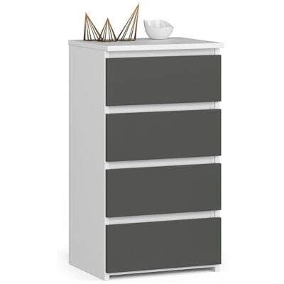 Home Collective Commode à 4 tiroirs, pour chambre à coucher, couloir, salon, organiseur, commode, avec tiroirs, 40 cm de large, 74 cm de haut, blanc/gris, buffet, armoire multi-usages, étroite - Publicité Home Collective Commode à 4 tiroirs, pour chambre à coucher, couloir, salon, organiseur, commode, avec tiroirs, 40 cm de large, 74 cm de haut, blanc/gris, buffet, armoire multi-usages, étroite - Publicité