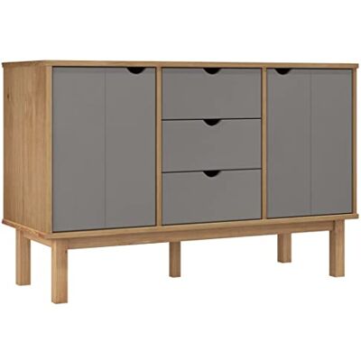 vidaXL Buffet Armoire de Rangement Organisateur de Maison Meuble de Salle de Séjour Salon Intérieur Marron et Gris 113,5x43x73 cm Bois Massif de Pin - Publicité vidaXL Buffet Armoire de Rangement Organisateur de Maison Meuble de Salle de Séjour Salon Intérieur Marron et Gris 113,5x43x73 cm Bois Massif de Pin - Publicité