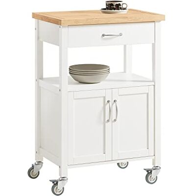 SoBuy Meuble de Cuisine à roulettes avec Plan de Travail Desserte Cuisine compacte pour Rangement Cuisine, extérieur ou Chambre Chariot de Service Multifonction Blanc 60x92x45cm FKW22-WN - Publicité SoBuy Meuble de Cuisine à roulettes avec Plan de Travail Desserte Cuisine compacte pour Rangement Cuisine, extérieur ou Chambre Chariot de Service Multifonction Blanc 60x92x45cm FKW22-WN - Publicité
