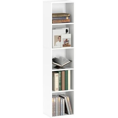 HOMCOM Bibliothèque, étagère de Rangement 5 Niveaux, Meuble de Rangement avec étagères réglables pour Salon, Chambre à Coucher, Bureau, 30 x 24 x 133,5 cm, Blanc - Publicité HOMCOM Bibliothèque, étagère de Rangement 5 Niveaux, Meuble de Rangement avec étagères réglables pour Salon, Chambre à Coucher, Bureau, 30 x 24 x 133,5 cm, Blanc - Publicité