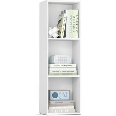 VASAGLE Custos Collection Bibliothèque, Étagère sur 3 Niveaux, Meuble de Rangement, avec Compartiments Ouverts, pour Salon, Chambre, Bureau, Blanc Nuage LBC433W01 - Publicité VASAGLE Custos Collection Bibliothèque, Étagère sur 3 Niveaux, Meuble de Rangement, avec Compartiments Ouverts, pour Salon, Chambre, Bureau, Blanc Nuage LBC433W01 - Publicité