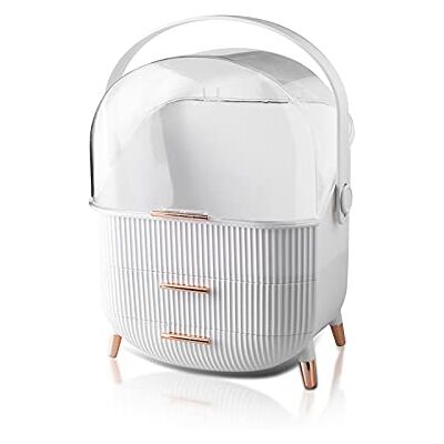 VanderHOME Organisateur de Maquillage de Bureau Tiroirs de Rangement de Bijoux en Plastique Boîte de Rangement de Cosmétiques Anti-Poussière Conteneur Divers pour La Maison Blanc - Publicité VanderHOME Organisateur de Maquillage de Bureau Tiroirs de Rangement de Bijoux en Plastique Boîte de Rangement de Cosmétiques Anti-Poussière Conteneur Divers pour La Maison Blanc - Publicité