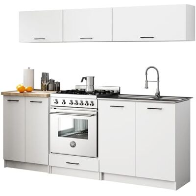 AKORD Kit de Meubles de Cuisine 2m G1 Cuisine complète Kitchen Cabinet Set Armoires de Cuisine Armoires au Sol Armoires suspendues Tiroirs Meuble sous évier Blanc - Publicité AKORD Kit de Meubles de Cuisine 2m G1 Cuisine complète Kitchen Cabinet Set Armoires de Cuisine Armoires au Sol Armoires suspendues Tiroirs Meuble sous évier Blanc - Publicité