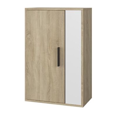Vicco Armoire Suspendue Berno, Sonoma/Blanc, 50.1x78.4cm avec 2 Compartiments, adapté au Montage Mural pour Un Rangement Polyvalent - Publicité Vicco Armoire Suspendue Berno, Sonoma/Blanc, 50.1x78.4cm avec 2 Compartiments, adapté au Montage Mural pour Un Rangement Polyvalent - Publicité