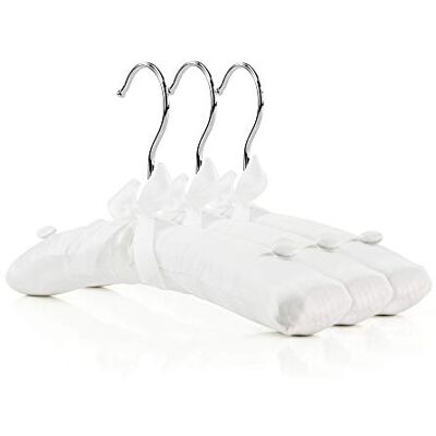 Hangerworld 3 Cintres 30cm Rembourrés en Satin Blanc à Boutons pour Vêtements Bébés, Jeunes Enfants - Publicité Hangerworld 3 Cintres 30cm Rembourrés en Satin Blanc à Boutons pour Vêtements Bébés, Jeunes Enfants - Publicité