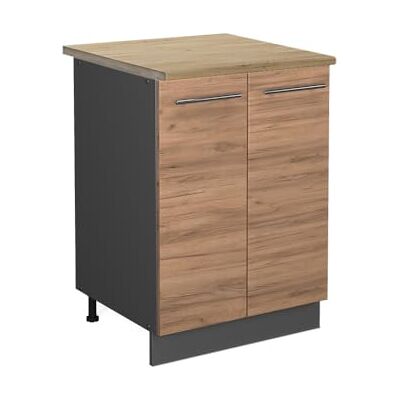 Vicco Meuble Bas de Cuisine Fame-Line, Chêne de Force doré, 60cm, PT Chêne, à Combiner avec d'autres modules de la série Fame-Line - Publicité Vicco Meuble Bas de Cuisine Fame-Line, Chêne de Force doré, 60cm, PT Chêne, à Combiner avec d'autres modules de la série Fame-Line - Publicité
