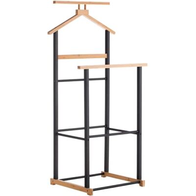 IDIMEX Valet de Chambre Kanna chevalet de Nuit Double Portant pour vêtements, en Bambou Naturel et Noir - Publicité IDIMEX Valet de Chambre Kanna chevalet de Nuit Double Portant pour vêtements, en Bambou Naturel et Noir - Publicité