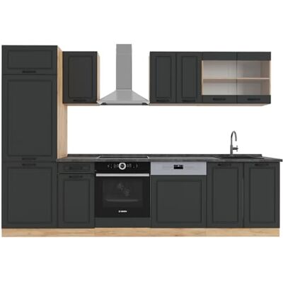Vicco Cuisine R-Line, Anthracite Campagne/Chêne doré, 300cm, PT Anthracite, pour Une Disposition Flexible et Une Extension avec des modules supplémentaires - Publicité Vicco Cuisine R-Line, Anthracite Campagne/Chêne doré, 300cm, PT Anthracite, pour Une Disposition Flexible et Une Extension avec des modules supplémentaires - Publicité