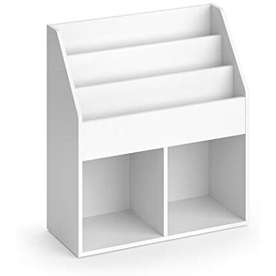 Vicco Bibliothèque Enfant Luigi, Blanc, 72x79cm sans boîtes Pliantes, combinable pour Le Rangement de Livres et de Jouets - Publicité Vicco Bibliothèque Enfant Luigi, Blanc, 72x79cm sans boîtes Pliantes, combinable pour Le Rangement de Livres et de Jouets - Publicité