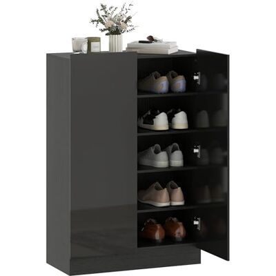 HOMCOM Meuble à chaussures 2 portes avec fermeture douce, étagère d'entrée d'entrée avec étagères réglables, trous de ventilation, pour 20 paires de chaussures, 72 x 34,5 x 103 cm, noir brillant - Publicité HOMCOM Meuble à chaussures 2 portes avec fermeture douce, étagère d'entrée d'entrée avec étagères réglables, trous de ventilation, pour 20 paires de chaussures, 72 x 34,5 x 103 cm, noir brillant - Publicité