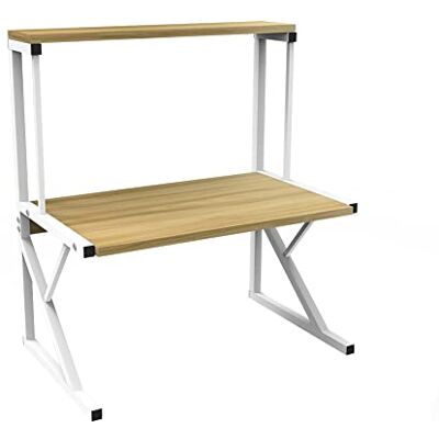 LANTUS Étagère de Cuisine sur Pieds pour Micro-Ondes Étagère métallique en Bois et Acier, avec 3 tablettes-65 * 54 * 30cm-Jaune Noyer - Publicité LANTUS Étagère de Cuisine sur Pieds pour Micro-Ondes Étagère métallique en Bois et Acier, avec 3 tablettes-65 * 54 * 30cm-Jaune Noyer - Publicité