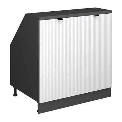 Vicco Meuble sous Pente R-Line, Blanc cannelé, 80cm 2 Portes, 60 cm de Profondeur, pour Une Combinaison Libre au Sein de systèmes de Cuisine modulaires - Publicité Vicco Meuble sous Pente R-Line, Blanc cannelé, 80cm 2 Portes, 60 cm de Profondeur, pour Une Combinaison Libre au Sein de systèmes de Cuisine modulaires - Publicité