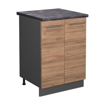 Vicco Meuble Bas de Cuisine Fame-Line, Chêne de Force doré, 60cm, PT Anthracite, à Combiner avec d'autres modules de la série Fame-Line - Publicité Vicco Meuble Bas de Cuisine Fame-Line, Chêne de Force doré, 60cm, PT Anthracite, à Combiner avec d'autres modules de la série Fame-Line - Publicité
