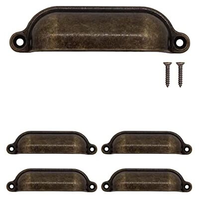 Fuxxer ® Poignées de tiroirs, poignées de meubles, fer, pour meubles, buffets, coffres, commodes vintage, bronze antique design rétro style maison de campagne, 100 x 26 mm, lot de 4 - Publicité Fuxxer ® Poignées de tiroirs, poignées de meubles, fer, pour meubles, buffets, coffres, commodes vintage, bronze antique design rétro style maison de campagne, 100 x 26 mm, lot de 4 - Publicité