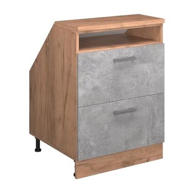 Vicco Meuble sous Pente R-Line, Béton, 60cm 2 tiroirs, 60 cm de Profondeur, pour Une Combinaison Libre au Sein de systèmes de Cuisine modulaires - Publicité Vicco Meuble sous Pente R-Line, Béton, 60cm 2 tiroirs, 60 cm de Profondeur, pour Une Combinaison Libre au Sein de systèmes de Cuisine modulaires - Publicité