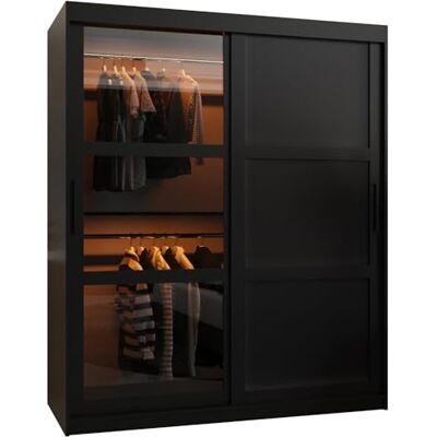 ABIKS MEBLE - Dome 3 - Nero - 150x200x62 cm - Penderie - Publicité ABIKS MEBLE - Dome 3 - Nero - 150x200x62 cm - Penderie - Publicité