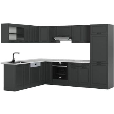 Vicco Cuisine en Angle R-Line, Anthracite Maison de Campagne/Anthracite, 287x60cm, PT Marbre, pour Une Extension individuelle avec des modules complémentaires compatibles - Publicité Vicco Cuisine en Angle R-Line, Anthracite Maison de Campagne/Anthracite, 287x60cm, PT Marbre, pour Une Extension individuelle avec des modules complémentaires compatibles - Publicité