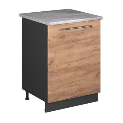 Vicco Meuble Bas de Cuisine Fame-Line, Chêne de Force doré/Anthracite, 60cm 1 Porte avec Plan de Travail - Publicité Vicco Meuble Bas de Cuisine Fame-Line, Chêne de Force doré/Anthracite, 60cm 1 Porte avec Plan de Travail - Publicité