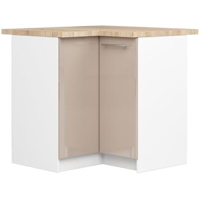AKORD Armoire de Cuisine avec Plan de Travail Oliwia S90 Meuble Bas avec 2 Portes et 2 Étagères Armoire de Cuisine Basse de 90 cm de Large 46x90x85 cm Blanc Cappuccino Brillant - Publicité AKORD Armoire de Cuisine avec Plan de Travail Oliwia S90 Meuble Bas avec 2 Portes et 2 Étagères Armoire de Cuisine Basse de 90 cm de Large 46x90x85 cm Blanc Cappuccino Brillant - Publicité