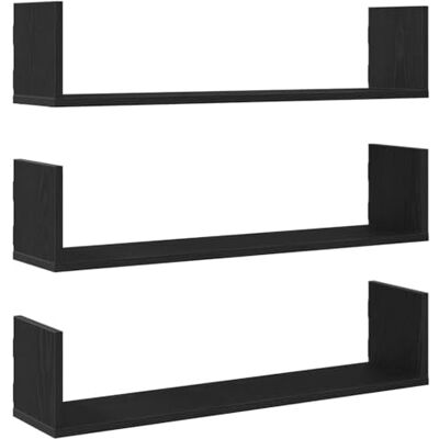 vidaXL Étagères murales 3 pcs Chêne Noir 80x18x18 cm Bois d'ingénierie - Publicité vidaXL Étagères murales 3 pcs Chêne Noir 80x18x18 cm Bois d'ingénierie - Publicité