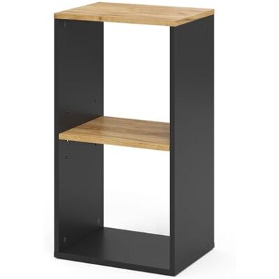 Vicco Étagère à Livres Tomy, Anthracite/chêne doré, 40x74cm avec 2 Compartiments Ouverts, pour Le Rangement et la présentation de Livres et de décorations - Publicité Vicco Étagère à Livres Tomy, Anthracite/chêne doré, 40x74cm avec 2 Compartiments Ouverts, pour Le Rangement et la présentation de Livres et de décorations - Publicité