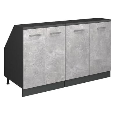 Vicco Meuble sous Pente R-Line, Béton, 140cm Lot de 2 caissons 60 cm de Profondeur, Convient aux Murs inclinés et à Une Installation de Cuisine Variable - Publicité Vicco Meuble sous Pente R-Line, Béton, 140cm Lot de 2 caissons 60 cm de Profondeur, Convient aux Murs inclinés et à Une Installation de Cuisine Variable - Publicité