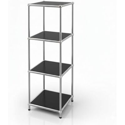 KARAT Étagère métallique Concept Epuré MK-005 Étagère Ouverte d’appoint et de Rangement à 4 Niveaux, pour Chambre à Coucher, sdb et Salon L30 × P30 × H89 cm (Noir) - Publicité KARAT Étagère métallique Concept Epuré MK-005 Étagère Ouverte d’appoint et de Rangement à 4 Niveaux, pour Chambre à Coucher, sdb et Salon L30 × P30 × H89 cm (Noir) - Publicité