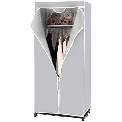 COSTWAY Penderie Tissu Garde Robe Zippée avec Étagères 74x50x172cm,Penderie Fermée Armoire de Rangement avec Cadre en Métal(Gris) - Publicité COSTWAY Penderie Tissu Garde Robe Zippée avec Étagères 74x50x172cm,Penderie Fermée Armoire de Rangement avec Cadre en Métal(Gris) - Publicité