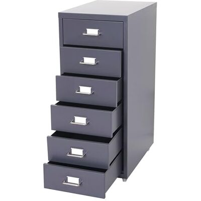 Décoshop26 Caisson à tiroirs en Acier 69x28x41cm 6 tiroirs Gris foncé 04_0004354 - Publicité Décoshop26 Caisson à tiroirs en Acier 69x28x41cm 6 tiroirs Gris foncé 04_0004354 - Publicité