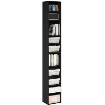 Furinno PASIR Bibliothèque, 10 Niveaux, avec Étagère Ouverte, 23,4 X 30 X 200 Cm, Idéale pour Le Salon, La Chambre Ou Le Bureau, en Bois Noir. Publicité Furinno PASIR Bibliothèque, 10 Niveaux, avec Étagère Ouverte, 23,4 X 30 X 200 Cm, Idéale pour Le Salon, La Chambre Ou Le Bureau, en Bois Noir. Publicité