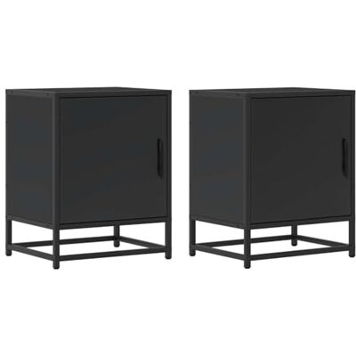 vidaXL Tables de Chevet 2 pcs Noir 40x31x50 cm Bois d'ingénierie métal, Meuble de Chevet, Table d'appoint, Armoire de lit, Armoire de Chevet - Publicité vidaXL Tables de Chevet 2 pcs Noir 40x31x50 cm Bois d'ingénierie métal, Meuble de Chevet, Table d'appoint, Armoire de lit, Armoire de Chevet - Publicité