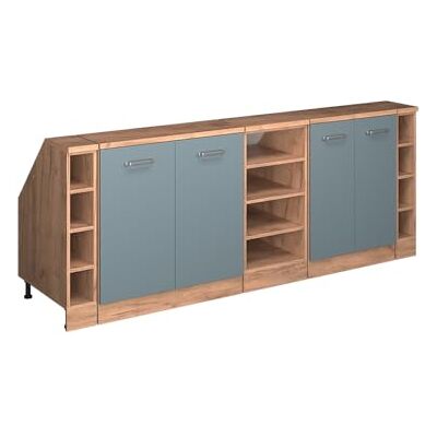 Vicco Meuble sous Pente R-Line, Bleu-Gris, 210cm Lot de 5 caissons 60 cm de Profondeur, Convient aux Murs inclinés et à Une Installation de Cuisine Variable - Publicité Vicco Meuble sous Pente R-Line, Bleu-Gris, 210cm Lot de 5 caissons 60 cm de Profondeur, Convient aux Murs inclinés et à Une Installation de Cuisine Variable - Publicité