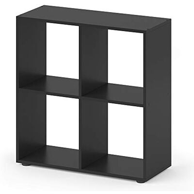 Vicco Meuble de Rangement Cube Tetra, Noir, 72.6x72cm, pour Le Rangement et la présentation de Livres ou de boîtes décoratives - Publicité Vicco Meuble de Rangement Cube Tetra, Noir, 72.6x72cm, pour Le Rangement et la présentation de Livres ou de boîtes décoratives - Publicité