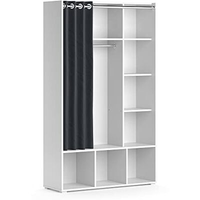Vicco Armoire Luigi, Blanc, 38x178.1cm avec Tringle à Rideaux, pour Un Stockage Flexible - Publicité Vicco Armoire Luigi, Blanc, 38x178.1cm avec Tringle à Rideaux, pour Un Stockage Flexible - Publicité