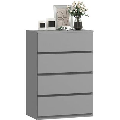 HOMCOM Commode, Meuble de Rangement à 4 tiroirs, Armoire Colonne pour Chambre à Coucher ou Salon, Gris - Publicité HOMCOM Commode, Meuble de Rangement à 4 tiroirs, Armoire Colonne pour Chambre à Coucher ou Salon, Gris - Publicité