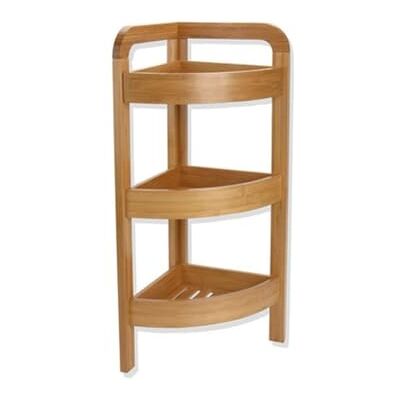 PEGANE Etagère d'angle de 3 Niveaux en Bambou PM, H61 x P23 x L23 cm - Publicité PEGANE Etagère d'angle de 3 Niveaux en Bambou PM, H61 x P23 x L23 cm - Publicité