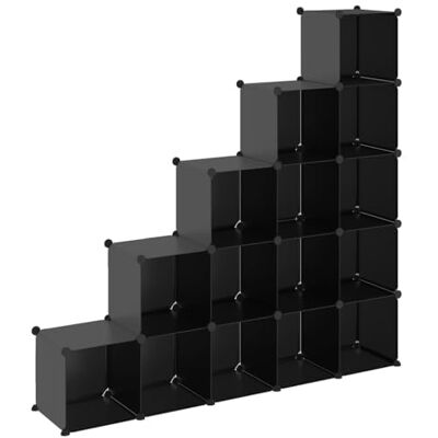 vidaXL 15× Cubes de Rangement Étagère Escalier de Bureau Armoire de Dortoir Organisateur de Rangement Panneaux Empilables Intérieur Noir PP - Publicité vidaXL 15× Cubes de Rangement Étagère Escalier de Bureau Armoire de Dortoir Organisateur de Rangement Panneaux Empilables Intérieur Noir PP - Publicité