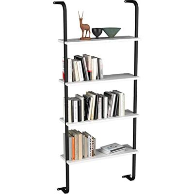 VCM Holzregal hängend platzsparendes Regal Maße: H. 150 x B. 64 x T. 20 cm Elegantes Regal hängend Aufbewahrungsregal Bücherregal Wandboard Insasi 4 Blanc - Publicité VCM Holzregal hängend platzsparendes Regal Maße: H. 150 x B. 64 x T. 20 cm Elegantes Regal hängend Aufbewahrungsregal Bücherregal Wandboard Insasi 4 Blanc - Publicité