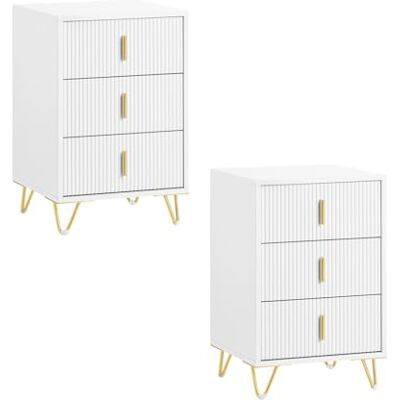 SoBuy Lot de 2 Table de Chevet étroite avec 3 tiroirs, 63 cm Hauteur Ergonomique & 33 kg Charge, Table de Nuit pour Chambre et Salon, idéale Petits espaces, Blanc, 40 x 40 x 63 cm, FBT115-L-Wx2 - Publicité SoBuy Lot de 2 Table de Chevet étroite avec 3 tiroirs, 63 cm Hauteur Ergonomique & 33 kg Charge, Table de Nuit pour Chambre et Salon, idéale Petits espaces, Blanc, 40 x 40 x 63 cm, FBT115-L-Wx2 - Publicité