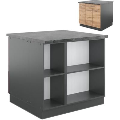 Vicco Îlot de Cuisine Fame-Line, Chêne doré/Anthracite, 90cm avec tiroir, sans PT, pour Une Extension Flexible grâce à des modules d’Extension compatibles - Publicité Vicco Îlot de Cuisine Fame-Line, Chêne doré/Anthracite, 90cm avec tiroir, sans PT, pour Une Extension Flexible grâce à des modules d’Extension compatibles - Publicité