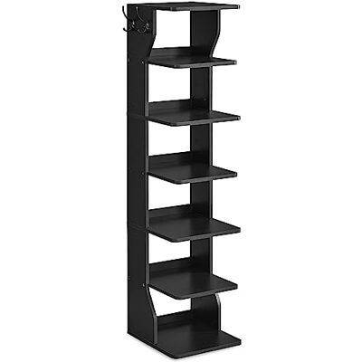 VASAGLE Étagère à Chaussures Fine, Meuble de Rangement sur Pieds 7 Niveaux, Gain de Place, pour Entrée, Coin, Rangement Chaussures, Noir LBS200T16 - Publicité VASAGLE Étagère à Chaussures Fine, Meuble de Rangement sur Pieds 7 Niveaux, Gain de Place, pour Entrée, Coin, Rangement Chaussures, Noir LBS200T16 - Publicité