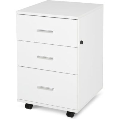 HOMCOM Caisson de Bureau 3 Tiroirs sur roulettes 40 x 40 x 61,5 cm Blanc Verrouillables, Rangement Bureau - Publicité HOMCOM Caisson de Bureau 3 Tiroirs sur roulettes 40 x 40 x 61,5 cm Blanc Verrouillables, Rangement Bureau - Publicité