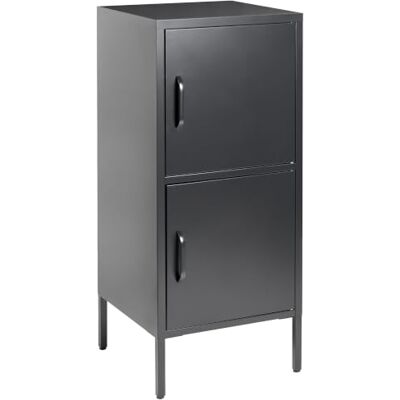 Beliani Armoire de Rangement avec 2 Portes et 4 Étagères en Acier Noir pour Rangement Pratique Dossiers pour Bureau ou Chambre - Publicité Beliani Armoire de Rangement avec 2 Portes et 4 Étagères en Acier Noir pour Rangement Pratique Dossiers pour Bureau ou Chambre - Publicité